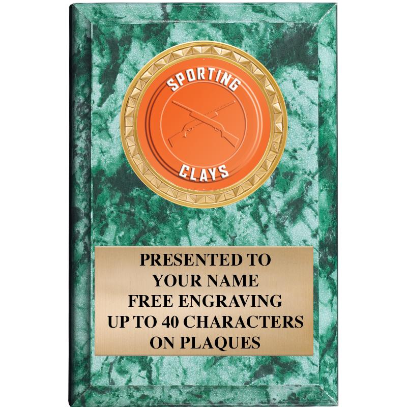 4" X 6" GREEN MBL INSERT PLQ