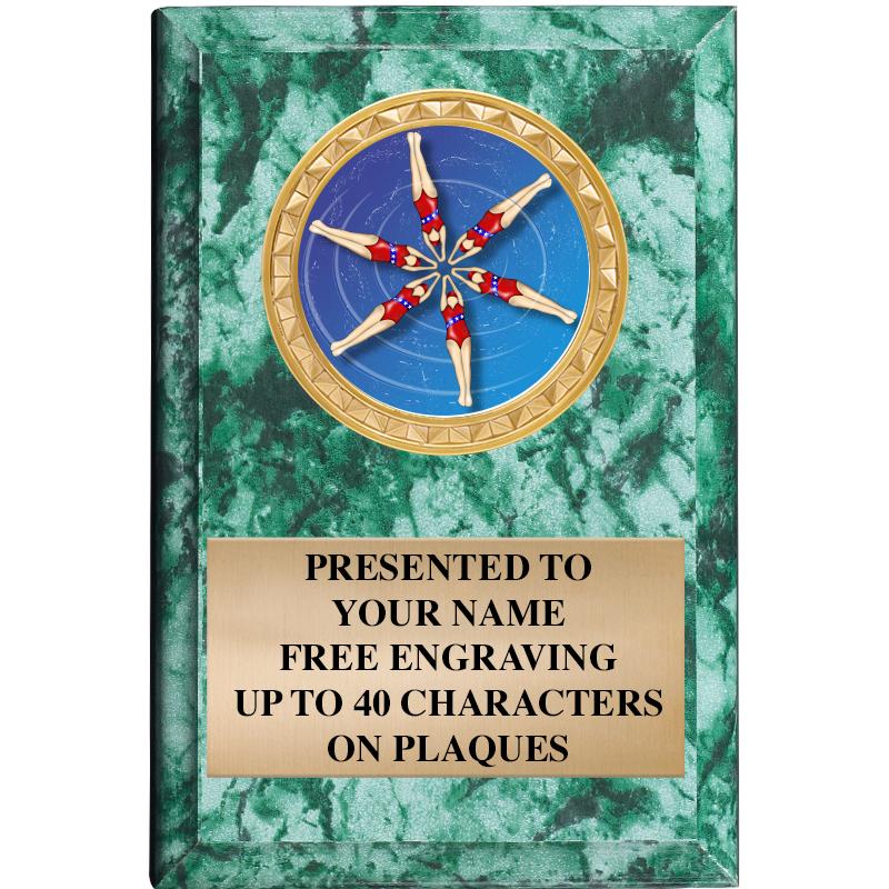 4" X 6" GREEN MBL INSERT PLQ