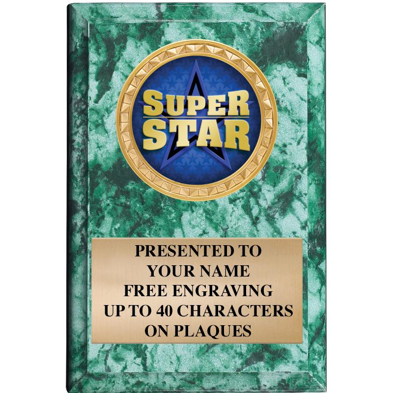 4" X 6" GREEN MBL INSERT PLQ