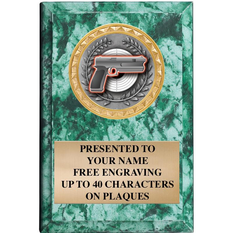 4" X 6" GREEN MBL INSERT PLQ