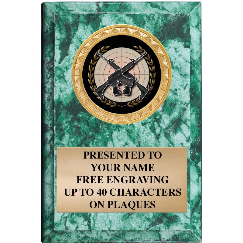 4" X 6" GREEN MBL INSERT PLQ