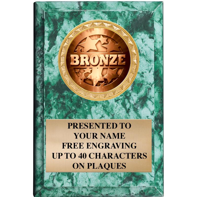 4" X 6" GREEN MBL INSERT PLQ