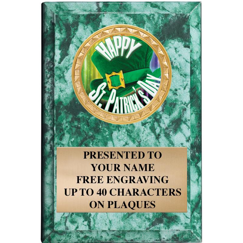 4" X 6" GREEN MBL INSERT PLQ