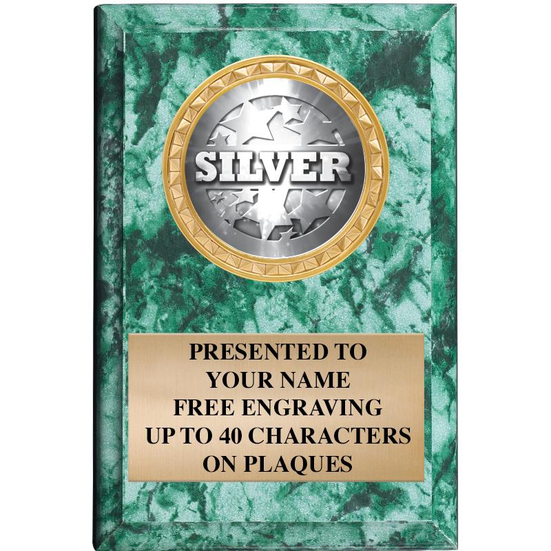 4" X 6" GREEN MBL INSERT PLQ