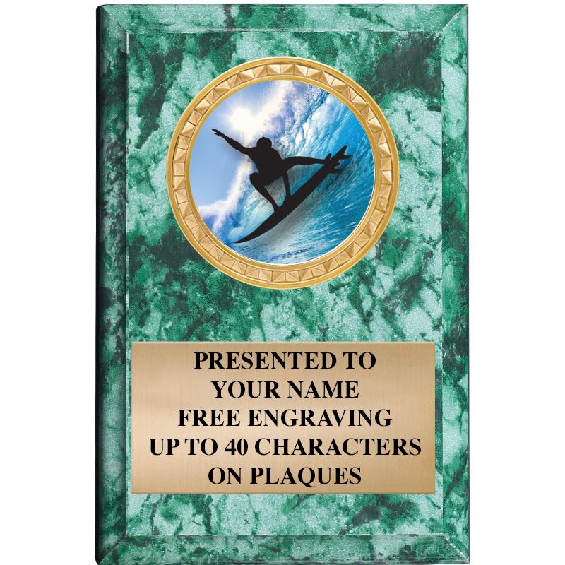 4" X 6" GREEN MBL INSERT PLQ