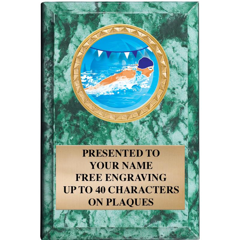 4" X 6" GREEN MBL INSERT PLQ