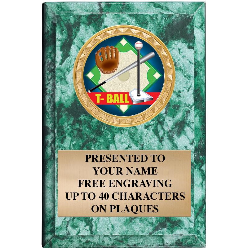 4" X 6" GREEN MBL INSERT PLQ