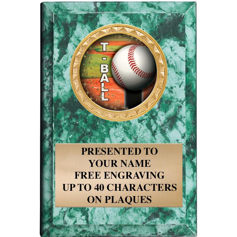 4" X 6" GREEN MBL INSERT PLQ