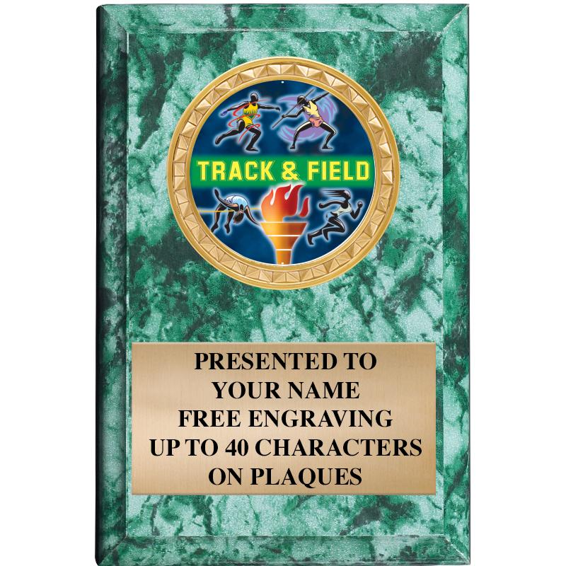 4" X 6" GREEN MBL INSERT PLQ