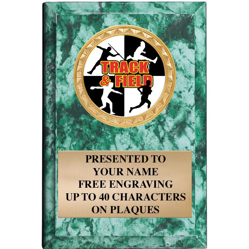 4" X 6" GREEN MBL INSERT PLQ