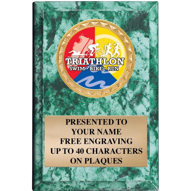 4" X 6" GREEN MBL INSERT PLQ