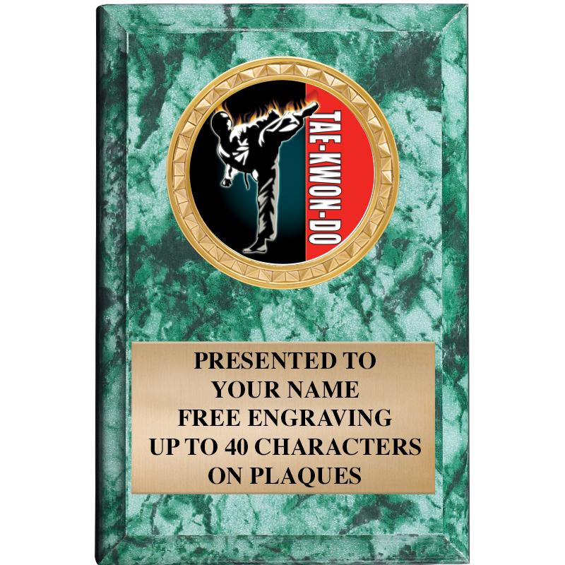 4" X 6" GREEN MBL INSERT PLQ