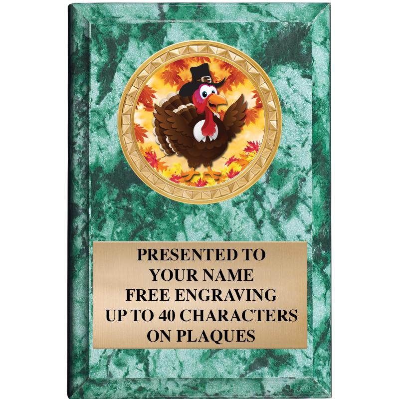 4" X 6" GREEN MBL INSERT PLQ