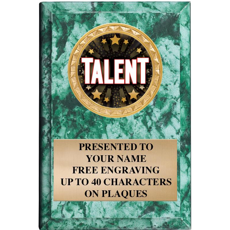 4" X 6" GREEN MBL INSERT PLQ