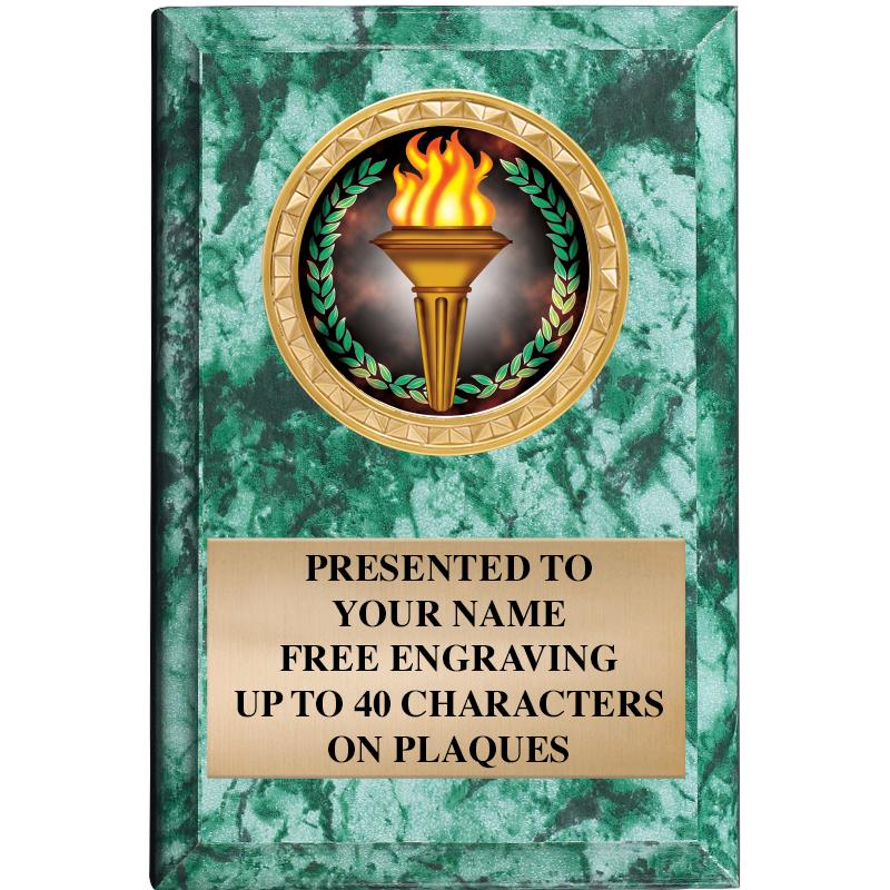 4" X 6" GREEN MBL INSERT PLQ