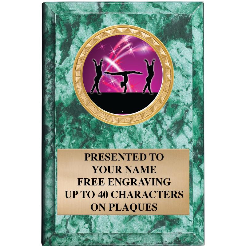 4" X 6" GREEN MBL INSERT PLQ