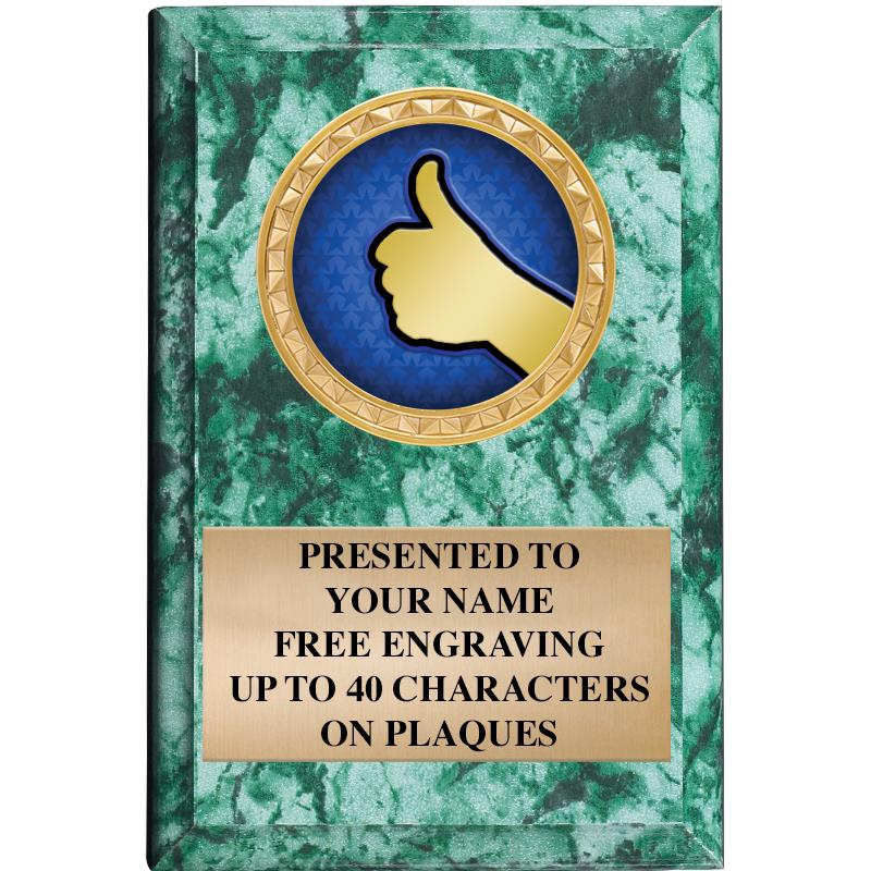 4" X 6" GREEN MBL INSERT PLQ