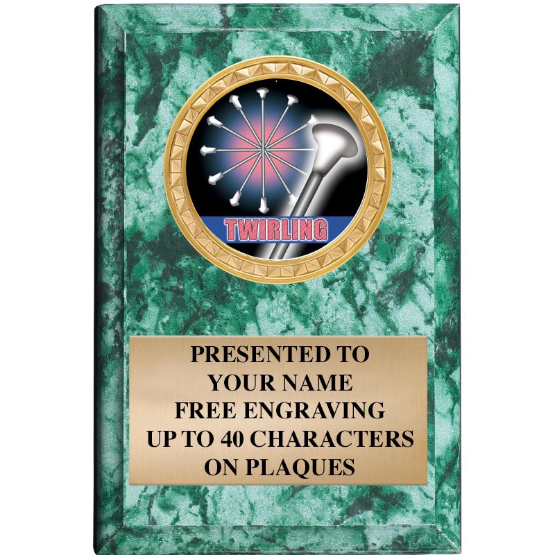 4" X 6" GREEN MBL INSERT PLQ