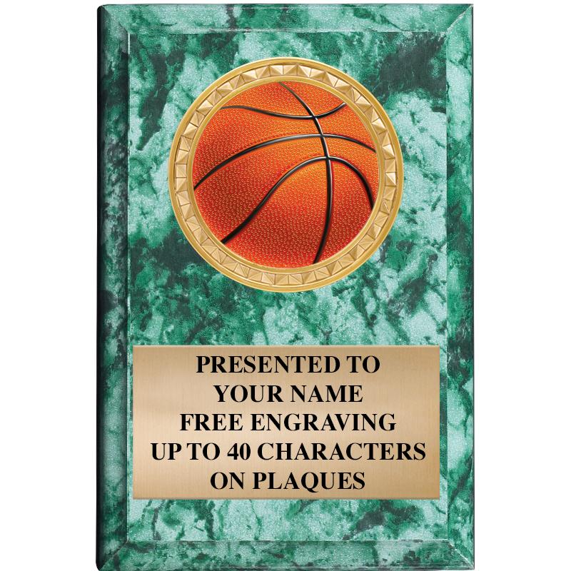 4" X 6" GREEN MBL INSERT PLQ