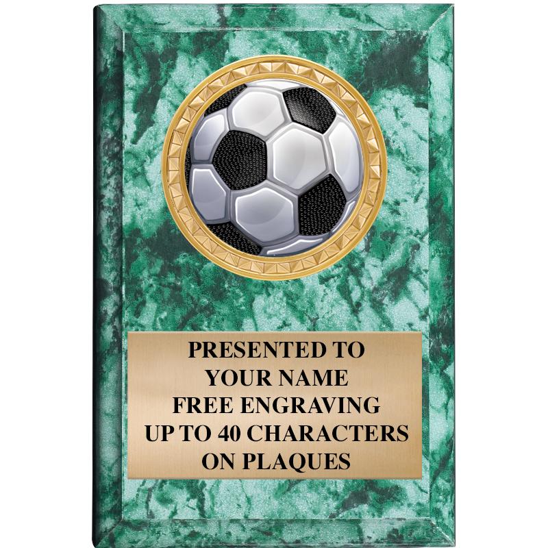 4" X 6" GREEN MBL INSERT PLQ