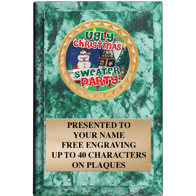 4" X 6" GREEN MBL INSERT PLQ