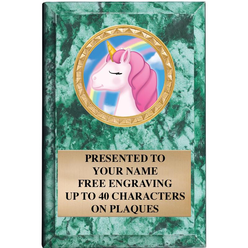 4" X 6" GREEN MBL INSERT PLQ