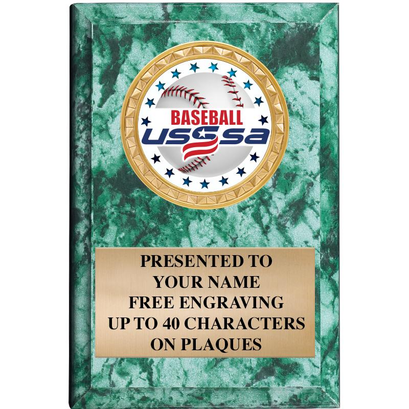 4" X 6" GREEN MBL INSERT PLQ