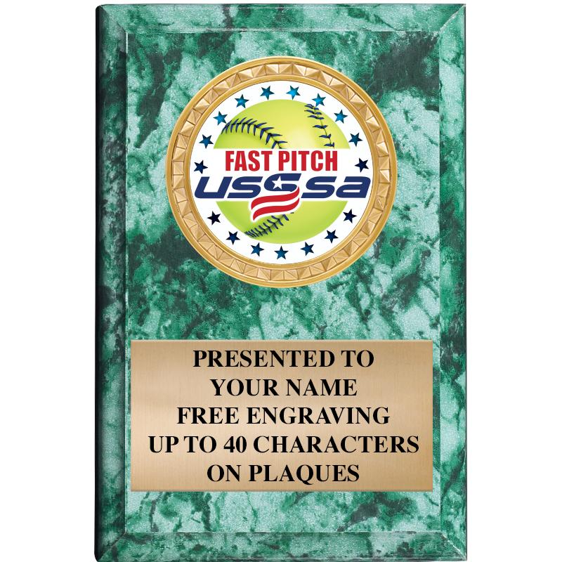 4" X 6" GREEN MBL INSERT PLQ