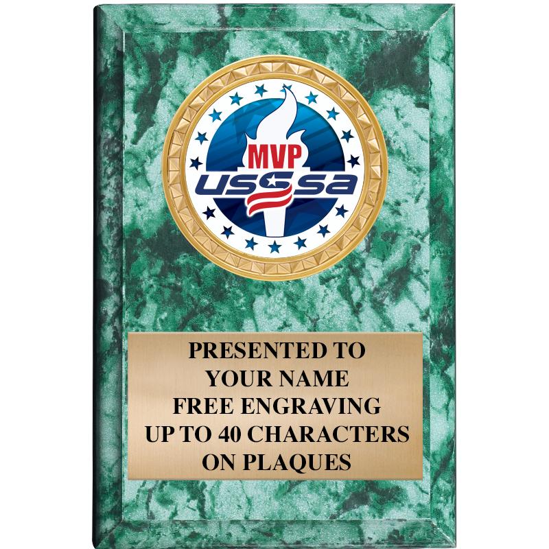 4" X 6" GREEN MBL INSERT PLQ