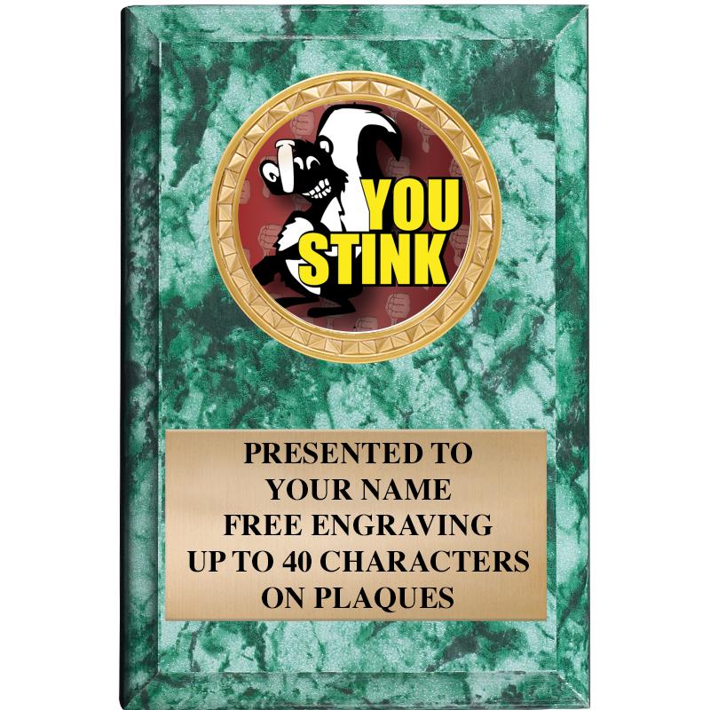 4" X 6" GREEN MBL INSERT PLQ