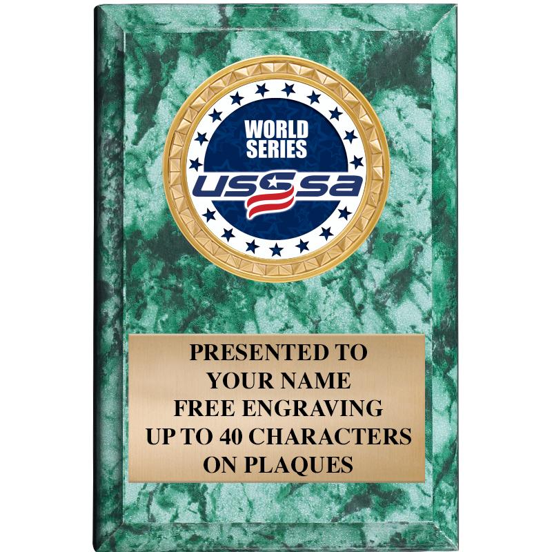 4" X 6" GREEN MBL INSERT PLQ