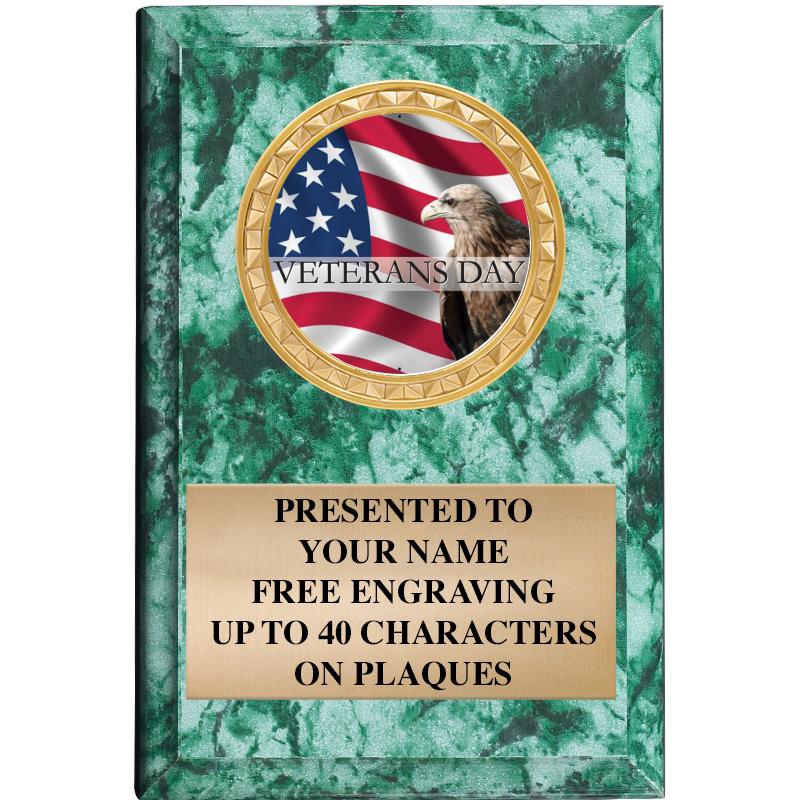 4" X 6" GREEN MBL INSERT PLQ