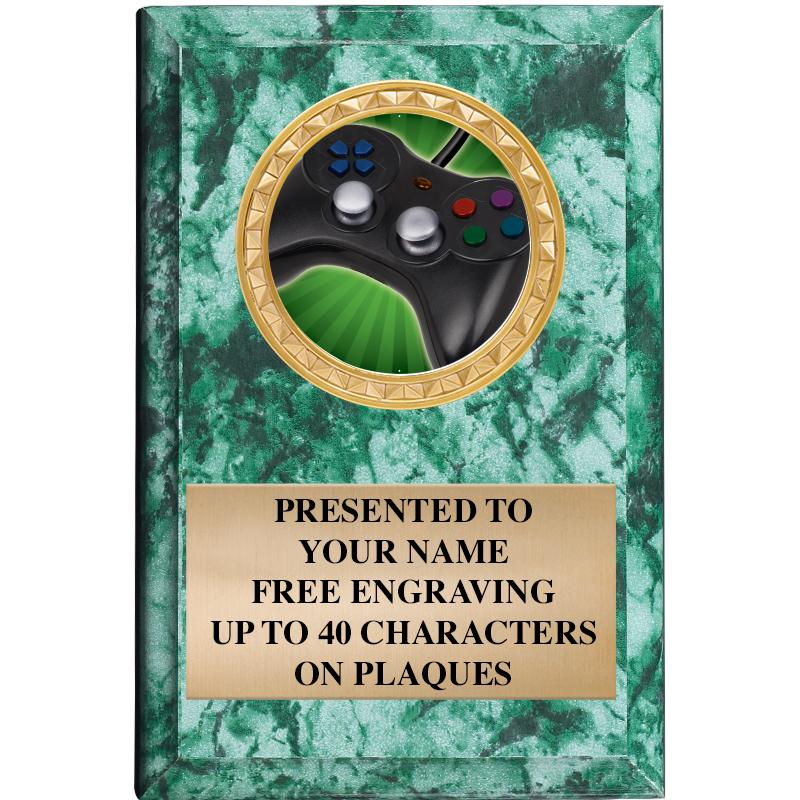 4" X 6" GREEN MBL INSERT PLQ