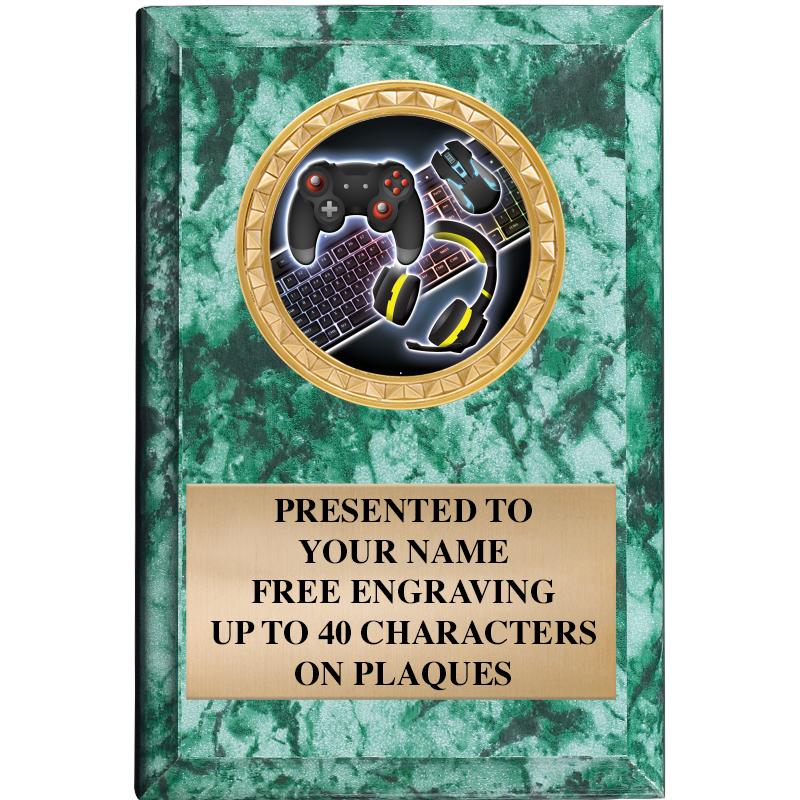 4" X 6" GREEN MBL INSERT PLQ