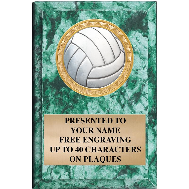 4" X 6" GREEN MBL INSERT PLQ