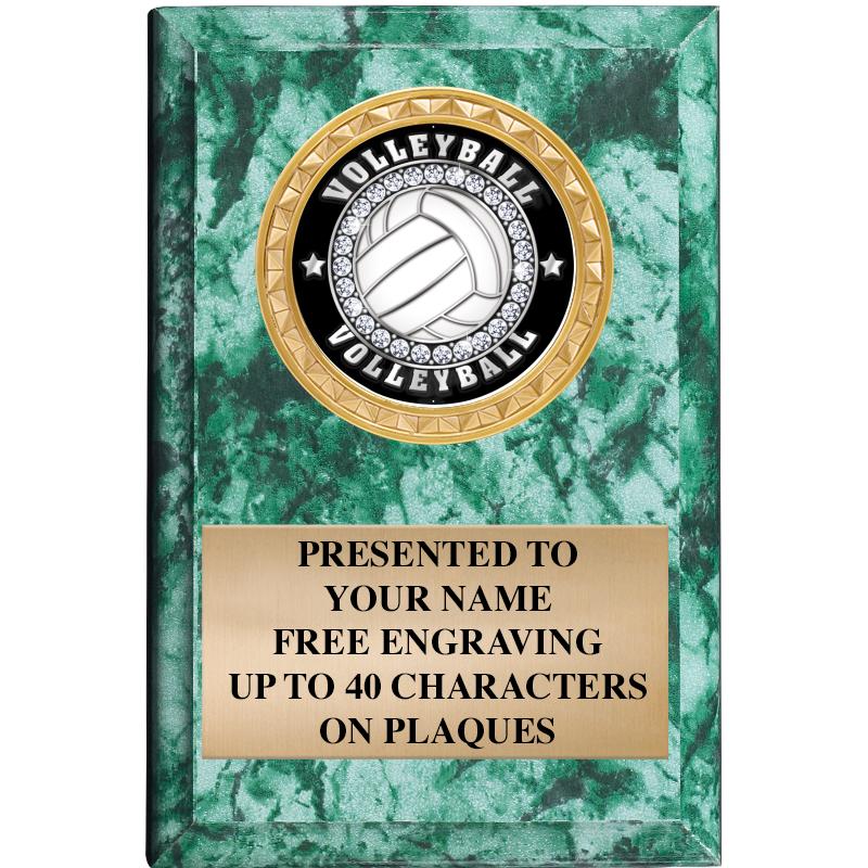 4" X 6" GREEN MBL INSERT PLQ