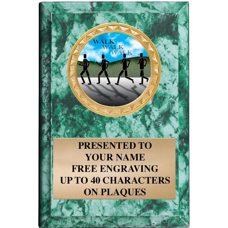 4" X 6" GREEN MBL INSERT PLQ