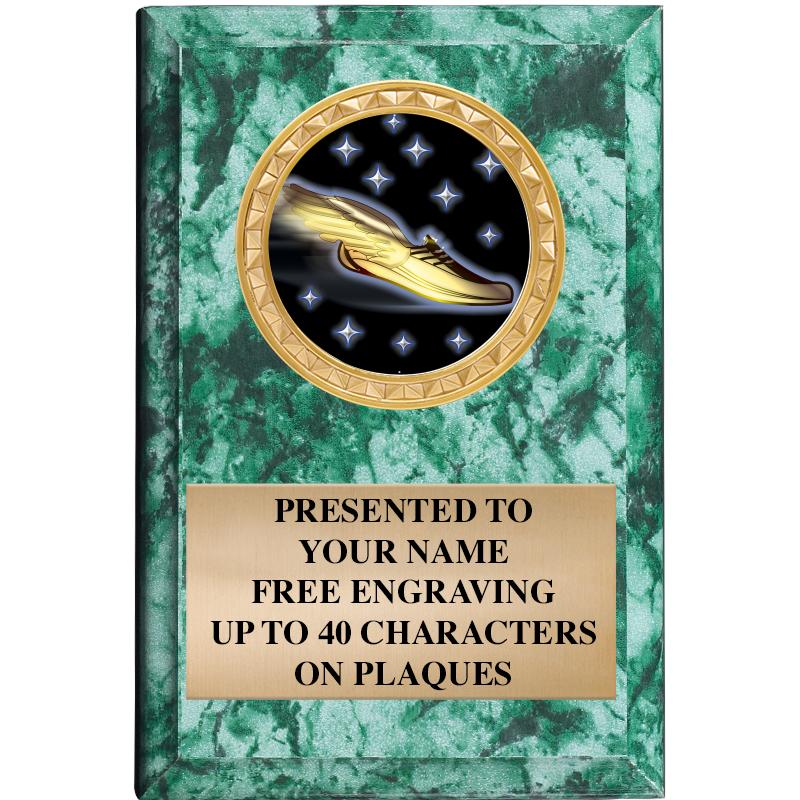 4" X 6" GREEN MBL INSERT PLQ