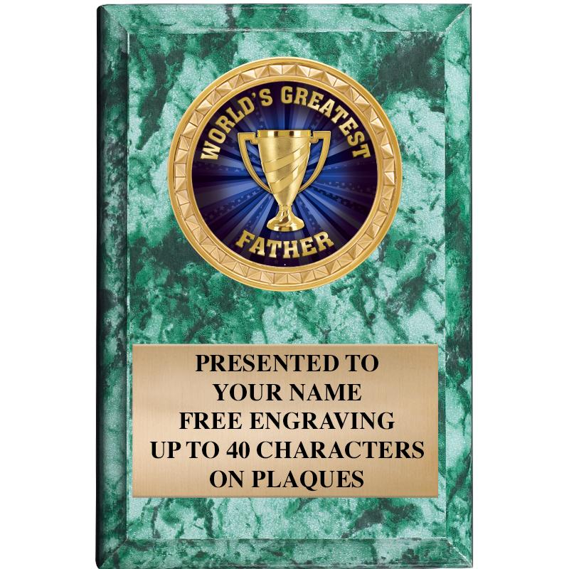 4" X 6" GREEN MBL INSERT PLQ