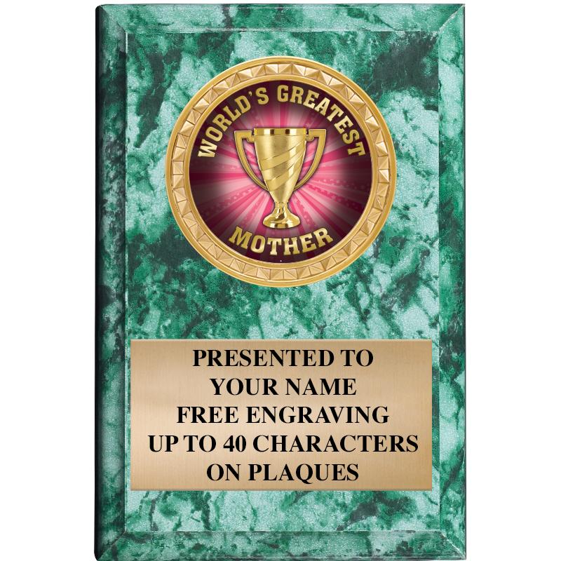 4" X 6" GREEN MBL INSERT PLQ