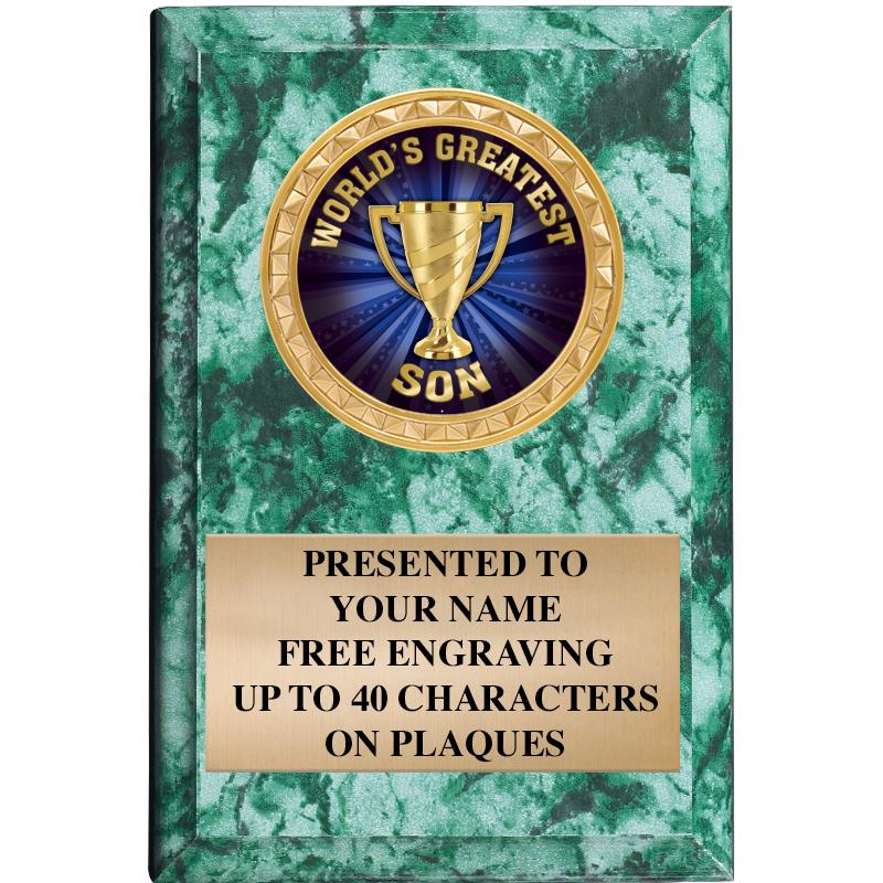 4" X 6" GREEN MBL INSERT PLQ