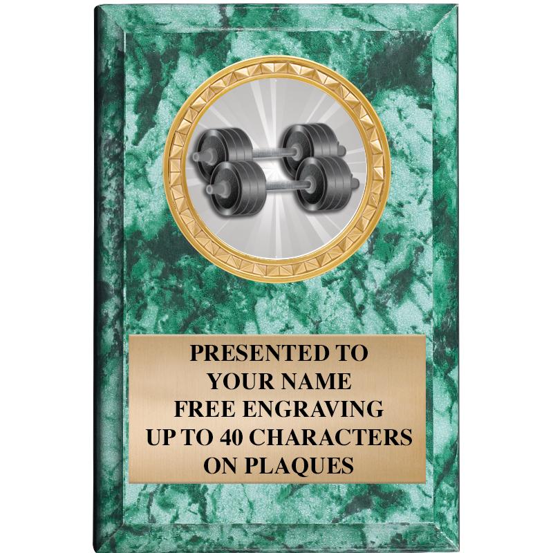 4" X 6" GREEN MBL INSERT PLQ