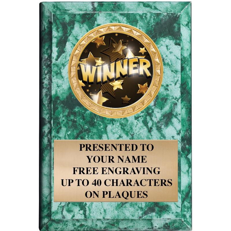 4" X 6" GREEN MBL INSERT PLQ