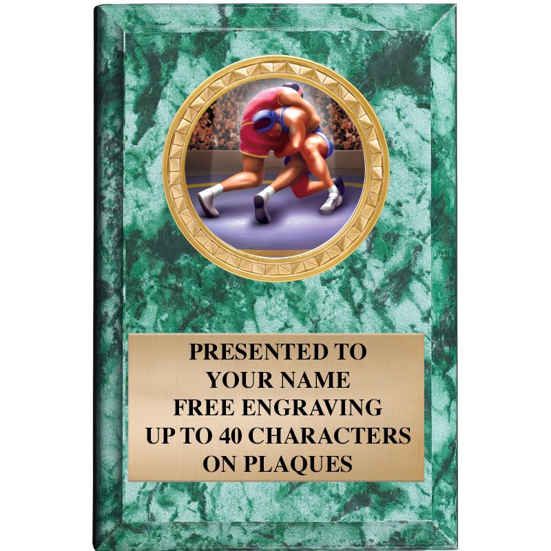 4" X 6" GREEN MBL INSERT PLQ