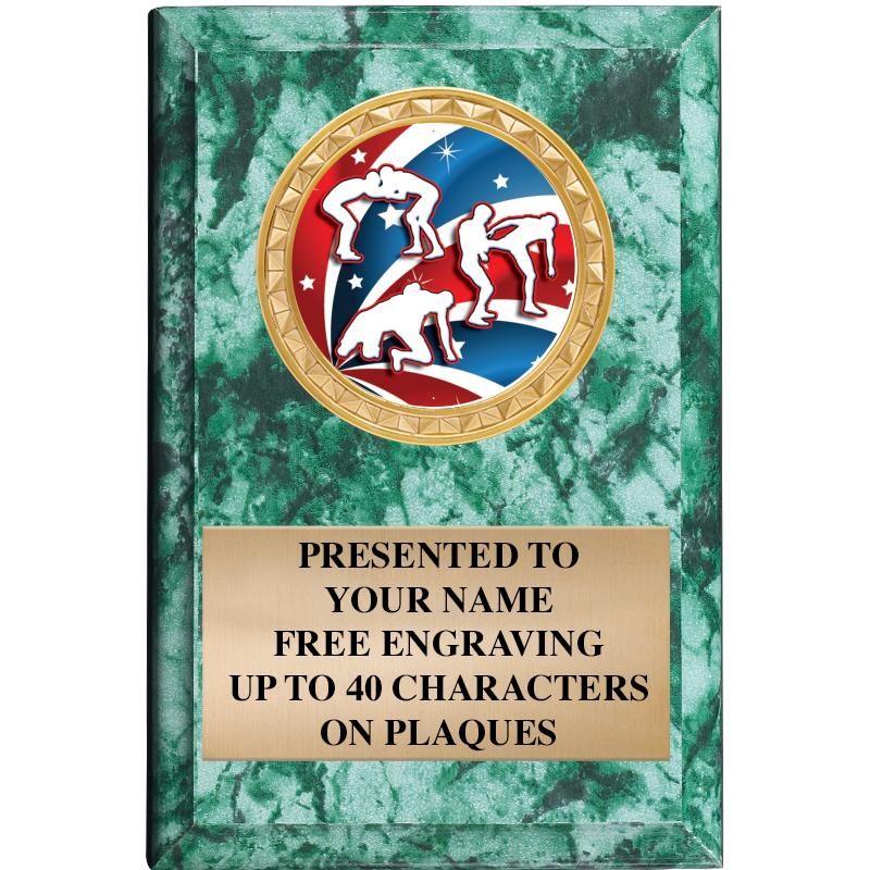 4" X 6" GREEN MBL INSERT PLQ