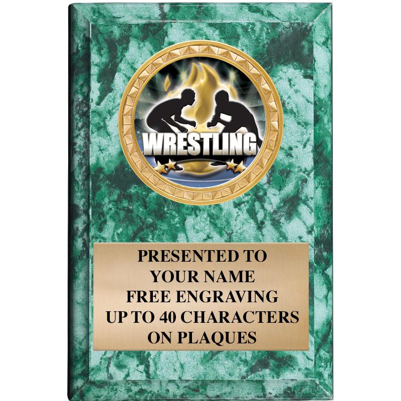 4" X 6" GREEN MBL INSERT PLQ