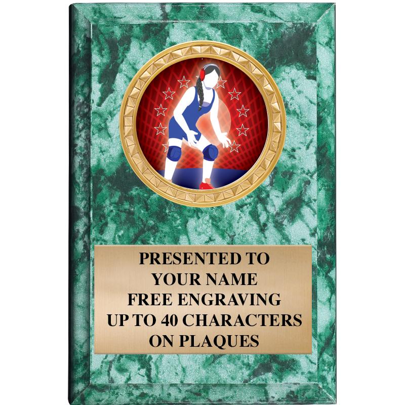 4" X 6" GREEN MBL INSERT PLQ