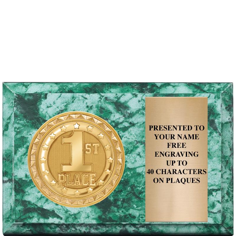 6" X 4" GREEN MBL INSERT PLQ