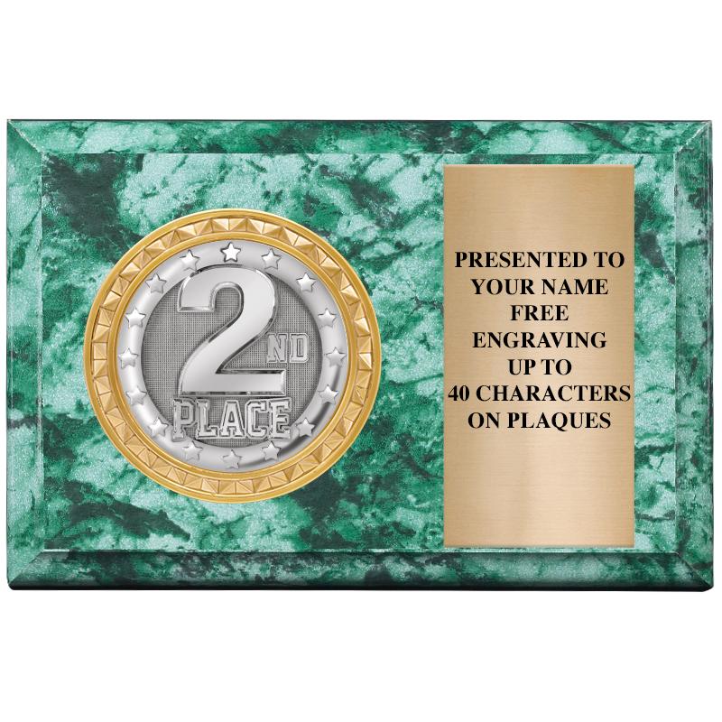 6" X 4" GREEN MBL INSERT PLQ