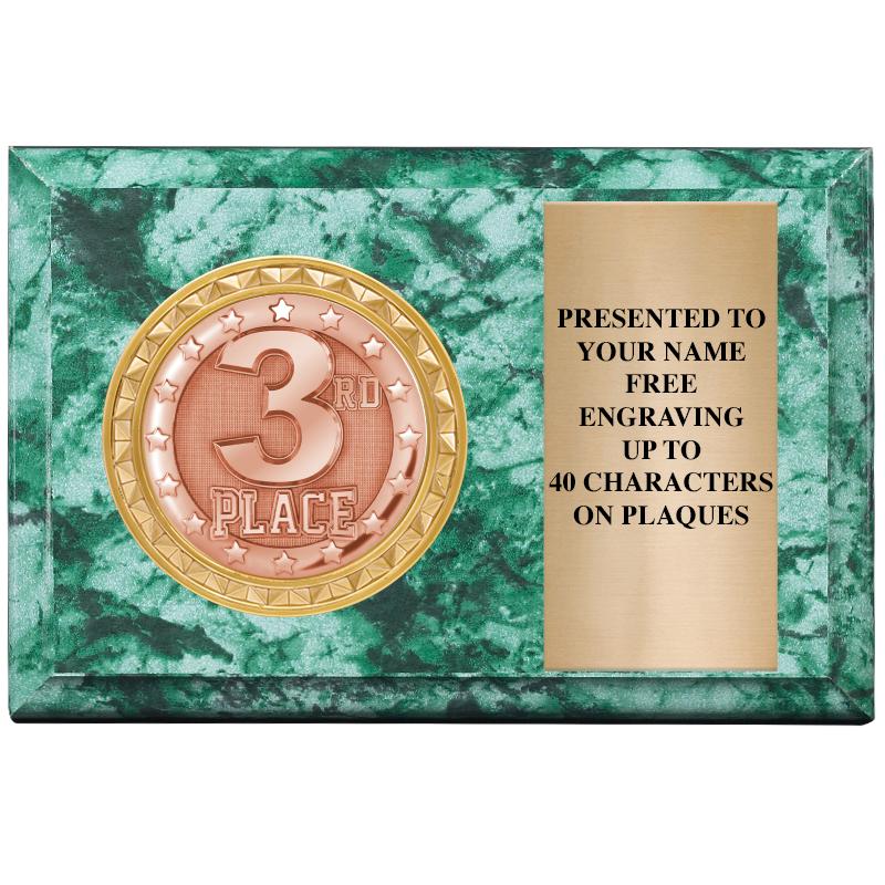 6" X 4" GREEN MBL INSERT PLQ